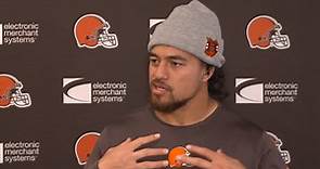 Sione Takitaki speaks to the media