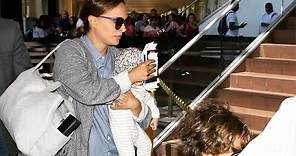 Natalie Portman And Infant Daughter Amalia Catch A Flight