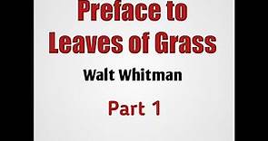 Preface to leaves of Grass|| paragraph wise summary || part 1