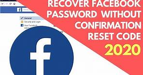 How to recover facebook password without confirmation reset code