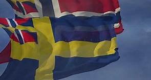 Waving flag and National anthem of the Union of Sweden and Norway (Historical)