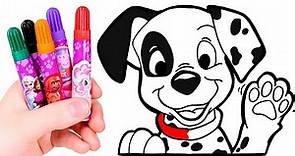 Dibuja y Colorea a un Perro Dalmata 🐶🌈 Dibujos de Disney