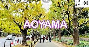 【# 33 Tokyo Walking Tour 2023】Aoyama Autumn Walk 4K. Tokyo Omotesando, Harajuku area.