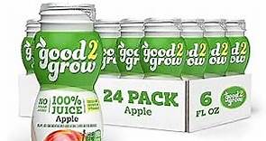 good2grow 100% Apple Juice 24-pack of 6-Ounce BPA-Free Juice Bottles, Non-GMO with No Added Sugar and an Excellent Daily Source of Vitamin C. SPILL PROOF TOPS NOT INCLUDED (Pack of 24)