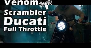 Venom - Tom Hardy on a Scrambler Ducati Full Throttle Motorcycle. [HD] Motorcycle Full Scene