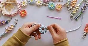 poke embroidery macrame編繩 手工編織太陽花鑰匙扣詳細教程