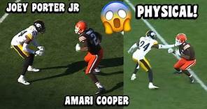 Amari Cooper Vs Joey Porter Jr GOT PHYSICAL! 🤬 Steelers Vs Browns 2023 highlights (WR Vs CB)