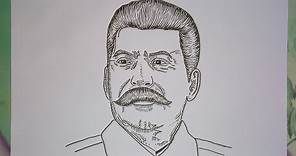 How to draw Stalin || Drawing of Joseph Vissarionovich Stalin