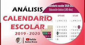 Análisis del calendario escolar 2019 - 2020