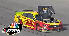 Joey Logano's hood flies up in crash in Cup Series race at Talladega | Motorsports on NBC