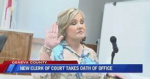The newly appointed Geneva Co. Clerk of Court is formally sworn into office