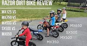 Razor Dirt Bike Review (MX125, MX350, MX/SX500, and MX650) - All Within One View