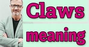 Claws | Meaning of claws 📖 📖