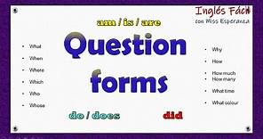 QUESTION FORMS en inglés con explicación en español. #questionformsinEnglish