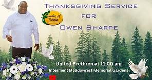 Thanksgiving Service for Owen Sharpe
