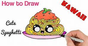 How to Draw Spaghetti Pasta Cute Kawaii Food Drawing