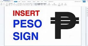 How To Put Peso Sign In WPS - [ ₱ ]