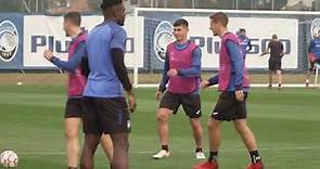 Atalanta Players Train Ahead Of Manchester United Champions League Clash