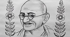 how to draw mahatma gandhi drawing step by step,