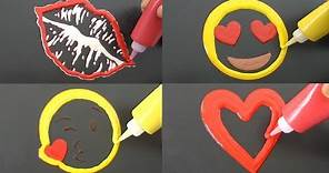 Romantic Emoji Pancake Art - Kiss Mark, Heart Eyes, Love Heart, Blowing Kiss