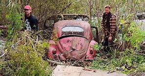 Abandoned Rare 1955 Vw Beetle Found Buried in Junkyard sitting 51 years Rescued - 4 Full Restoration