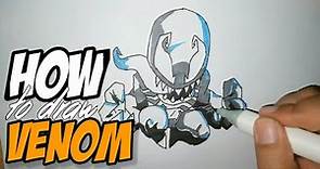 How to draw venom step by step ( Chibi Superhero Venom ) / Como Dibujar a Venom