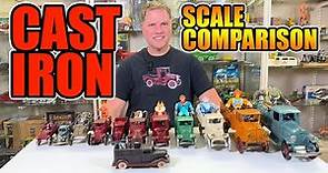 Cast Iron Trucks by Hubley Arcade Kenton. Cast Iron Toy Scale Comparison Antique Toys