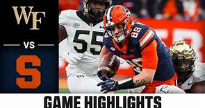 Wake Forest vs. Syracuse Game Highlights | 2023 ACC Football