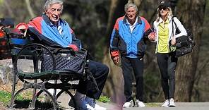 Tony Bennett and wife Susan Crow seen at a Central Park bench.