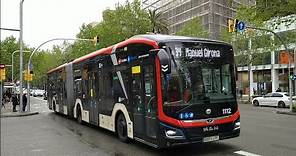Circulación autobuses TMB Avda Diagonal/Calvet (1) - Barcelona (Abril 2022)