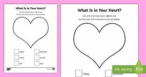 What Is in Your Heart? Color Your Feelings Activity