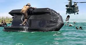 US Marines Clever Techniques to Recover Capsized Boats in Middle of Sea