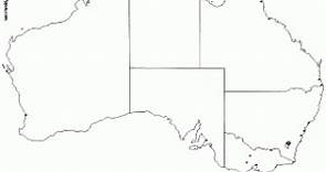 Mapa de Australia para colorear, pintar e imprimir