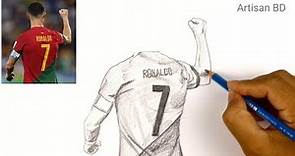 Drawing of Cristiano Ronaldo, Ronaldo Pencil Sketch, Cr7 From FIFA World Cup Qatar 2022