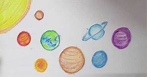 How To Draw Space | Solar System Planets Drawing Easy | Solar System Drawing Oil Pastels