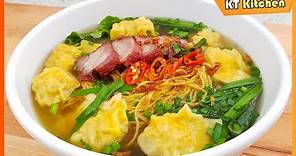 MÌ HOÀNH THÁNH - Cách Gói Hoành Thánh và Nấu Nước Lèo Đúng Vị Người Hoa -Wonton Noodle Soup Recipe