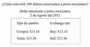¿Cómo convertir de dólares americanos a pesos mexicanos?