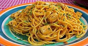 Cocina una deliciosa pasta en 10 minutos/receta fácil/ espaguetis con pollo(A mi manera)