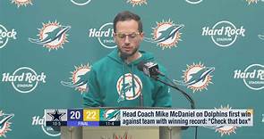 Mike McDaniel on Dolphins win against team with winning record: 'Check that box'
