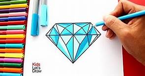 Cómo dibujar un Diamante de manera correcta y fácil | How to draw a Diamond