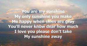 You Are My Sunshine by Jimmie Davis - 1940 (with lyrics)