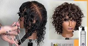 CURLY LAYERED HAIRCUT TUTORIAL