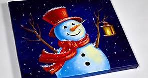 Snowman Painting | Winter Painting | Snowman Painting Tutorial