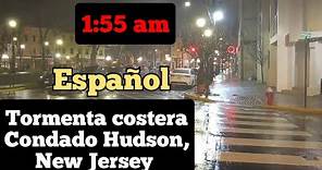 Caminando de madrugada | condado Hudson, New Jersey, EEUU después de la tormenta costera 7 ene 2024