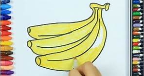 Cómo dibujar un plátano 🍌 | Aprendizaje de frutas y verduras | Libro de colorear | Draw Banana
