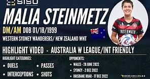 Malia Steinmetz (CM/WM) - Western Sydney Wanderers - Aus W League - 2022 Highlights