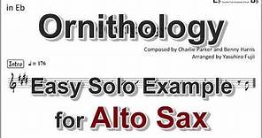 Ornithology - Easy Solo Example for Alto Sax