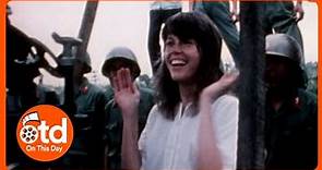 1972: Jane Fonda Poses on North Vietnamese Anti-Aircraft Gun