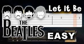 Let it Be - The Beatles - EASY Guitar tutorial (TAB AND CHORDS)