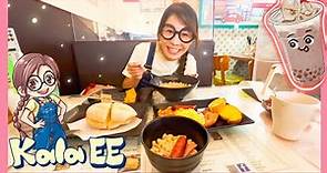 茶餐廳|香港美食|Learning from eating with Kala EE in Hong Kong style cafe|廣東話教學|兒童中文學習|親子活動|西多士|紅豆冰|炒蛋|奶油豬